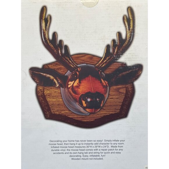 Inflatable Moose Head Wall Decor Durable Vinyl Home Decoration - Picture 5 of 6